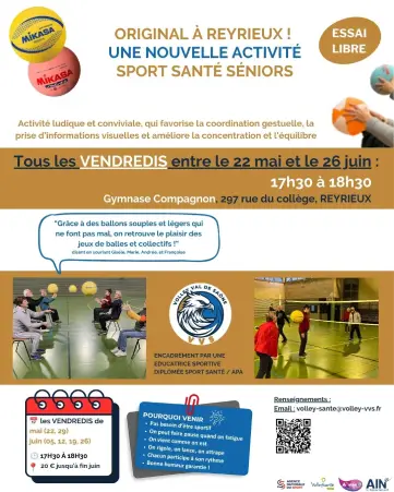 VOLLEY SANTE SENIORS – Tous les vendredis entre le 22 mai et le 26 juin 2026